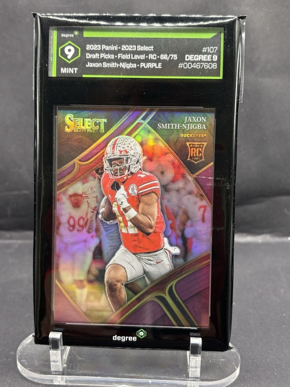 2023 Select Draft Picks Degree 9- Jaxson Smith-Njigba RC - Purple /75 - Seahawks